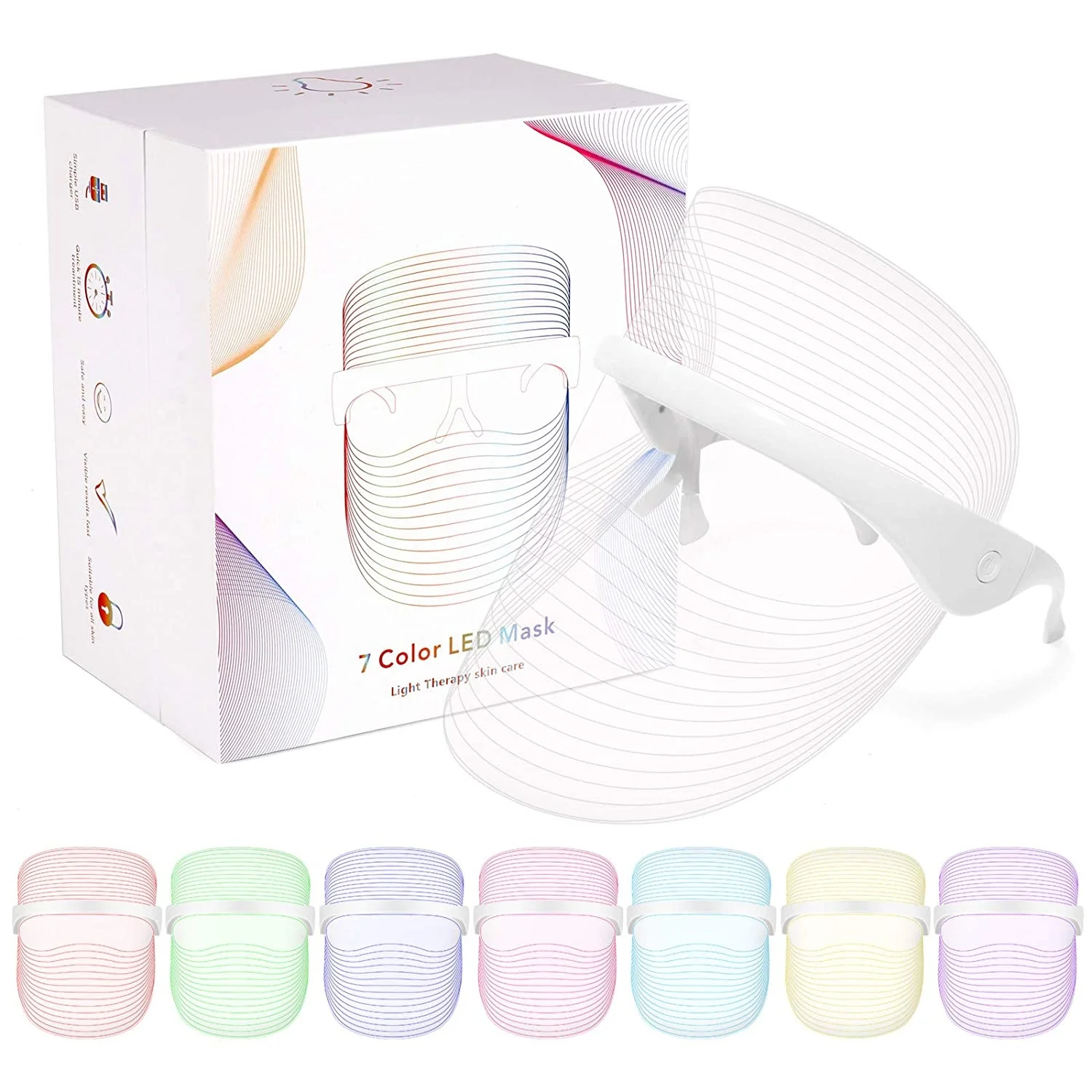 

korean wireless rechargeable face skin anti aging red light facial beauty therapy pdt photon machine led mask