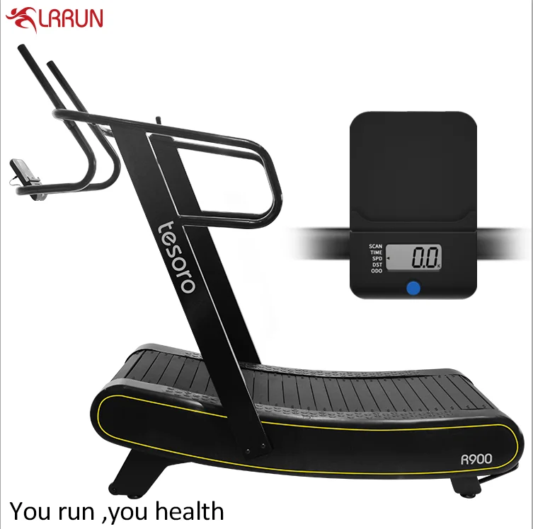 a non-motorized self-generating 200kg commercial use home fitness manual gym body strong woodway curved treadmill machine home