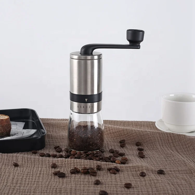 

Barista tools coffee accessories Mini portable hand manual coffee grinder with ceramic conical burr mill