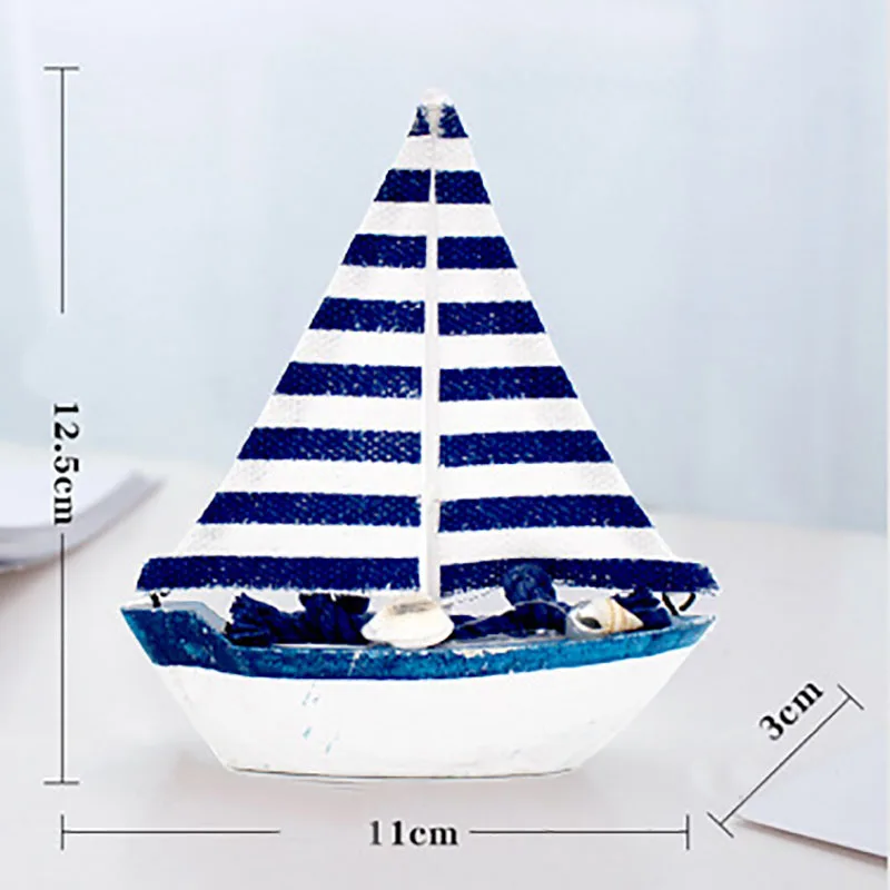 The Mediterranean Style Resin Crafts Sailboat Model Decoration Home Sculpture  Sailing Boat Figurine