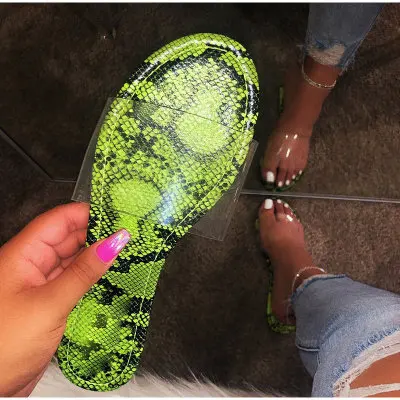 
Hot sell fashionable sandals snake skin flat slippers for women sandals flat 