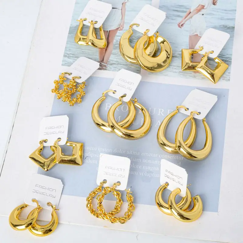 

Hot Sale 18k gold plated punjabi nattiyan hoop