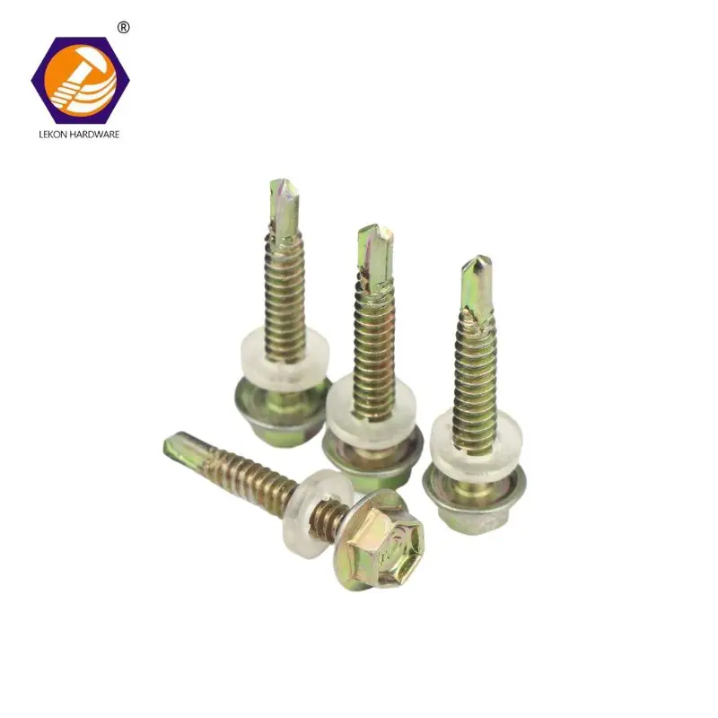 Self-drilling Screw Color Coated Stainless Steel Hex Washer Head  Self Tapping Roofing Self Drilling Screw for Metal