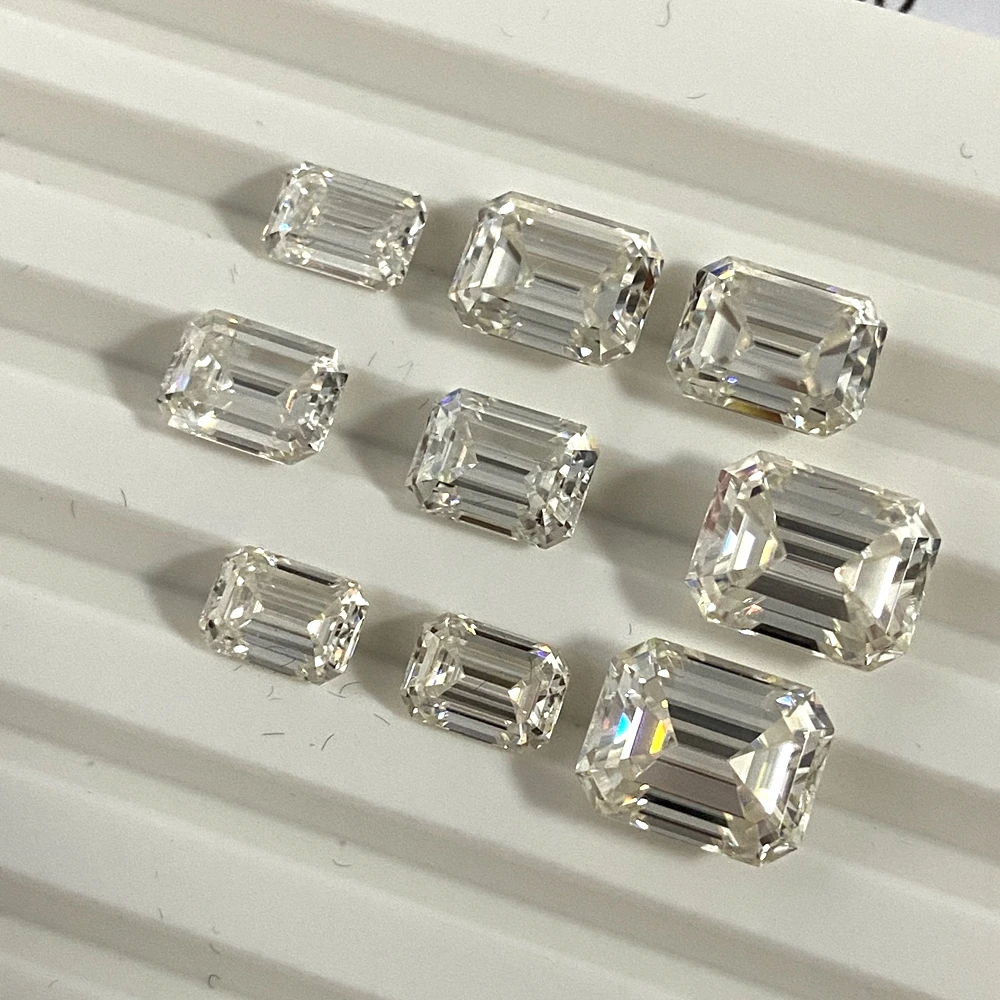 

D VVS1 excellent cut 10x12mm 6 carat Loose diamond stone Factory custom emerald cut moissanite with prices