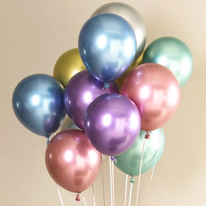 

Free shipping 10 inch metal latex balloon 1.8g thick pearlescent metal ball wedding party decoration birthday decoration balloon, The same as ours or customized