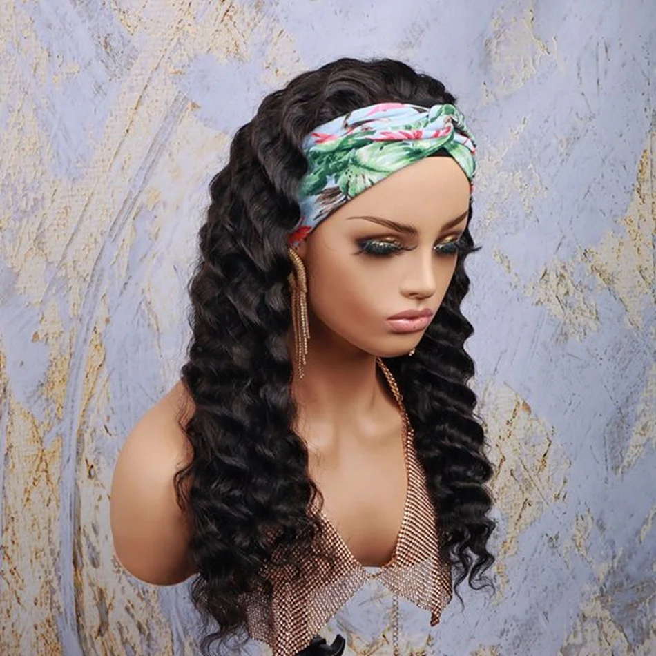

40 Inch Deep Wave Wig Cheap Human Hair Wigs for Black Women Daily Wearing High Density Headband Wigs for Black Women