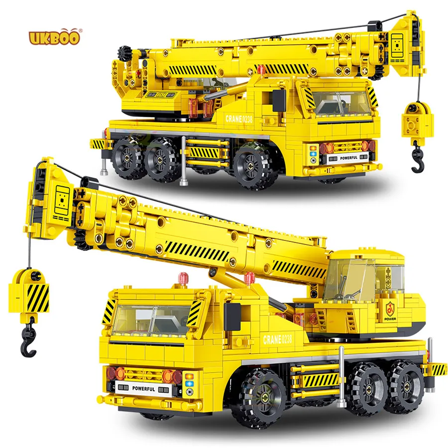 

UKBOO Wholesale 808PCS Engineering Crane Technic Machine Car Vehicles Bricks Toys Gifts Building Blocks Construction Toys