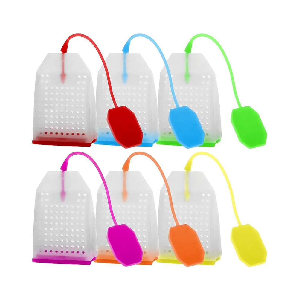 

Reusable Food-grade 6 Pack Silicone Tea Bag Infuser with Six Colors, 6 color set
