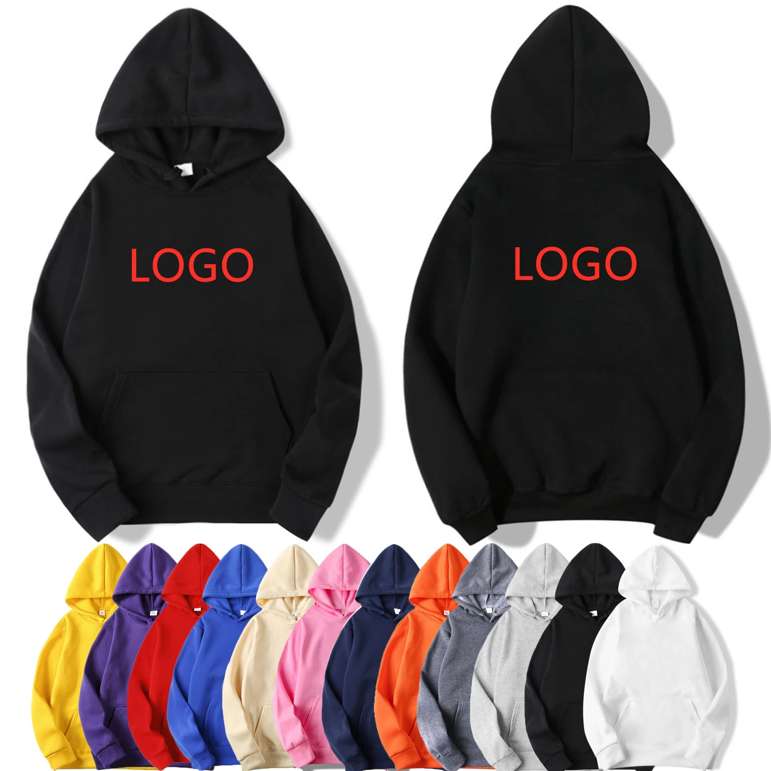 

Accept custom printed logo high quality polyester cotton pullover men's hoodie, Custom colors
