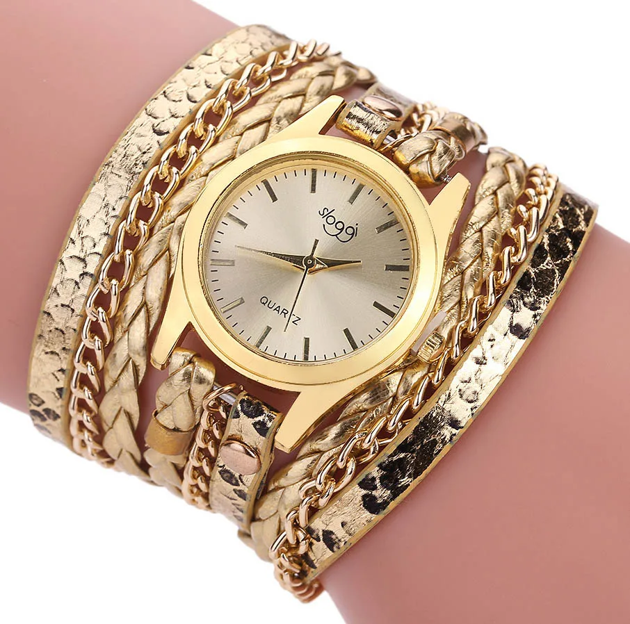 

Luxury Quartz Watches Women Ladies Casual Fashion Bracelet Wrist Watch Clock Relogio Feminino Snake Braided Female, 8 colors