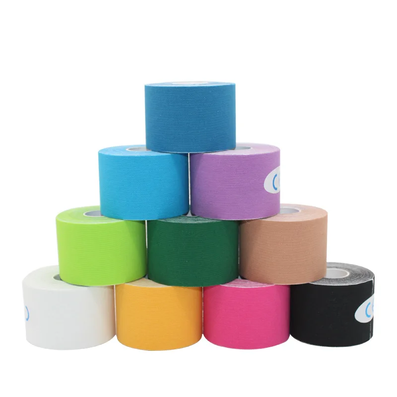 

Colorful wholesale multicolor kinesiology sports tape face waterproof muscle sports tape kinesiology tape, Skin color, red, blue, black, yellow