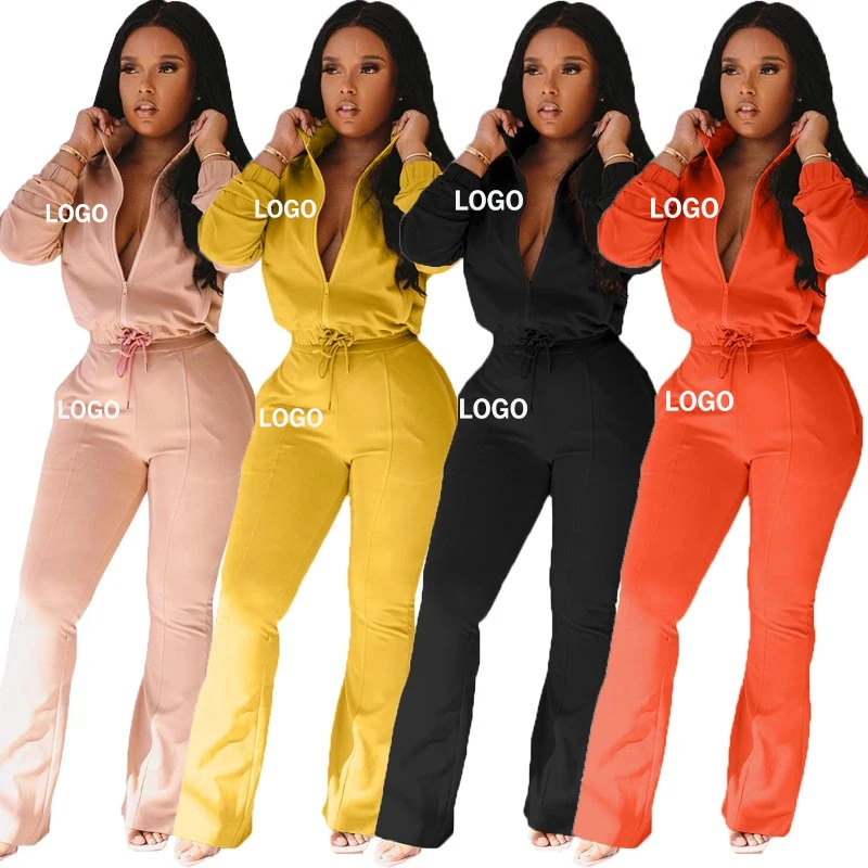 

Clothing Vendor Fall fashion women clothes winter 4colors crop top two Piece suit tracksuit Outfit 2 Piece clothing Set