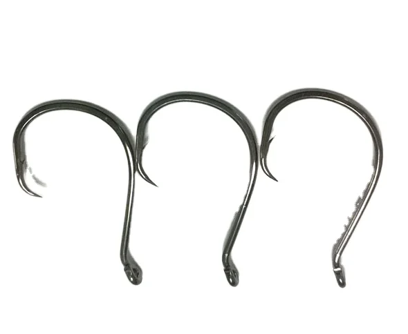 

7385# 4/0-8/0 Size Stainless steel octopus/bend/sea/fishing hooks, Silver