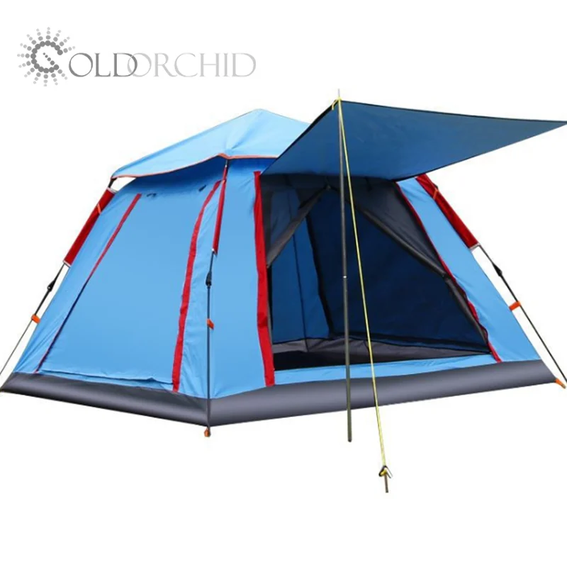 

Full Automatic Outdoor Camping Sport popup Tent 4 Doors for 4 Man Waterproof Ventilation, Dark green;blue