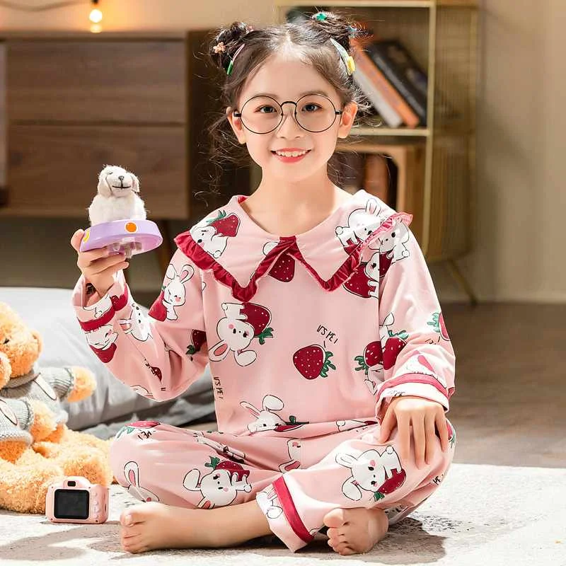 

Pyjamas Fille Printed Patterned Long Sleeve Pajamas Pijama Kids Girls' Sleepwear