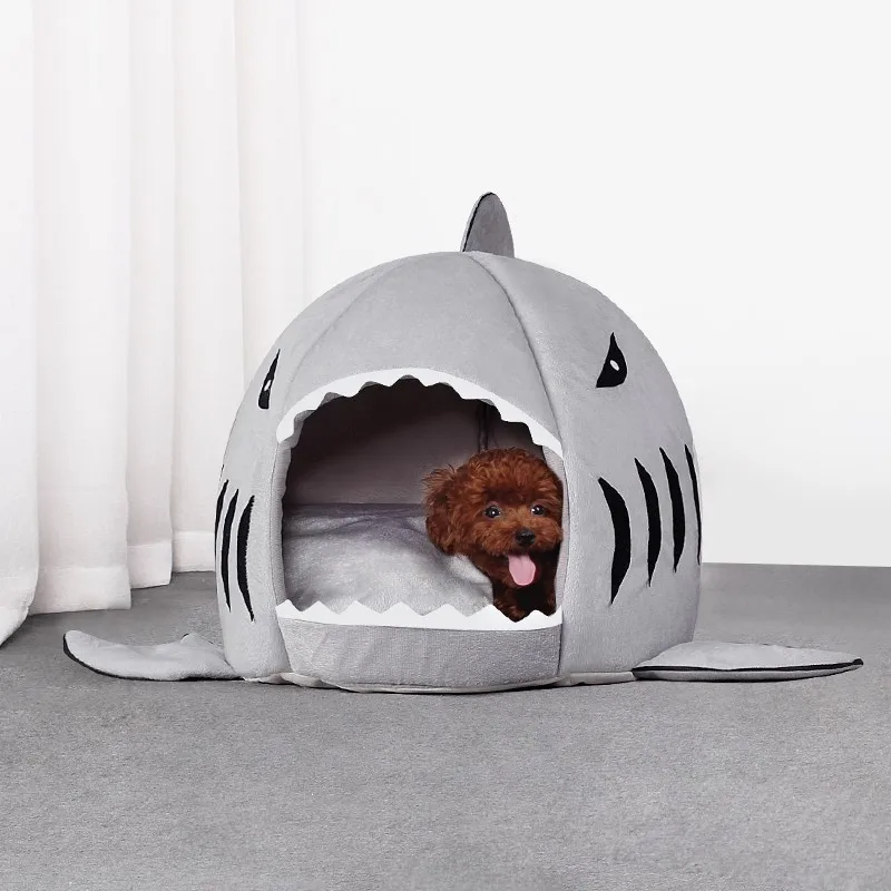 

Cat's Shark Bed House Sweet Basket Dog Toys Hamster Cage Cave Accessories Pet Bed