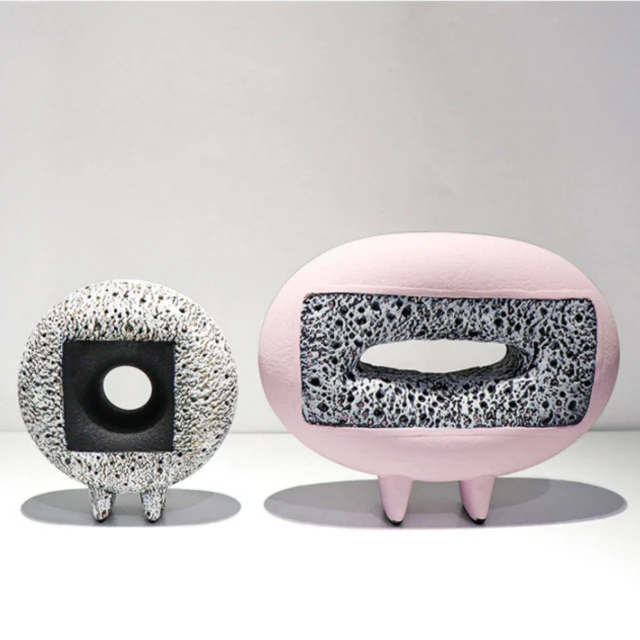 

Modern Nordic minimalist geometric square and round ornaments study soft resin jewelry