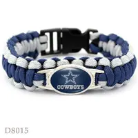 

manufacturer custom america football 32 teams logo plastic buckle 25cm nfl paracord dallas cowboys bracelet