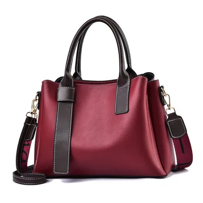 

European And American Fashion Soft Leather Bucket Bag Trend One Shoulder Messenger Big Bag Lady Handbag