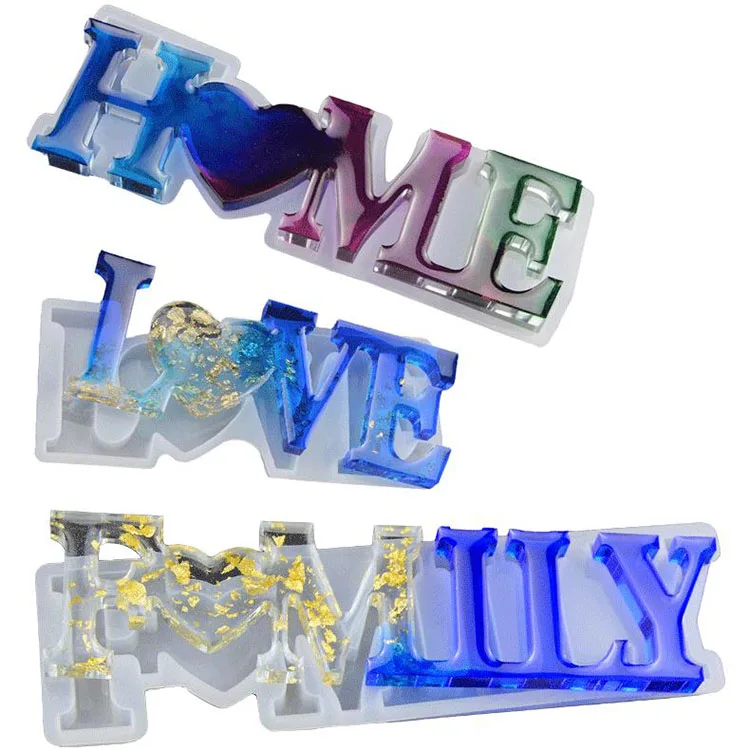 

1 PC Resin LOVE / HOME / FAMILY Letters Handmade Sign Resin Mold Jewelry Making Molds Silicone Casting Mould Crystal Glue Tool
