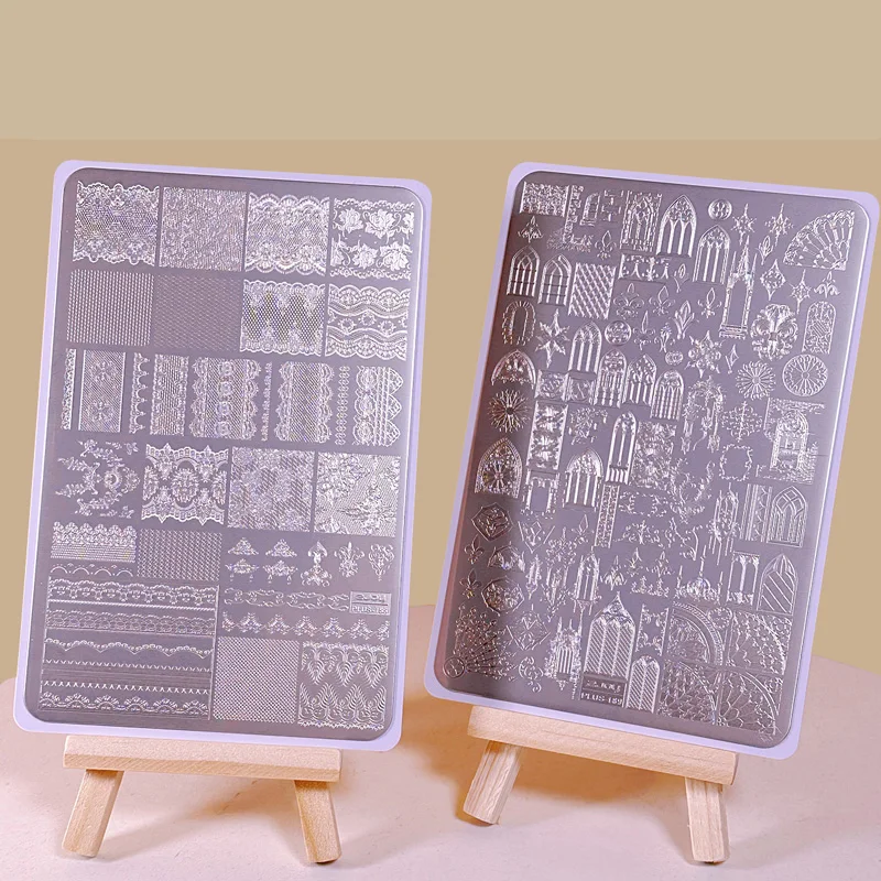 Butterfly Flower Pattern Nail Stamping Plate Transparent Transfer Printing Seal Stainless Steel Plate Steel Mold for Nail Art