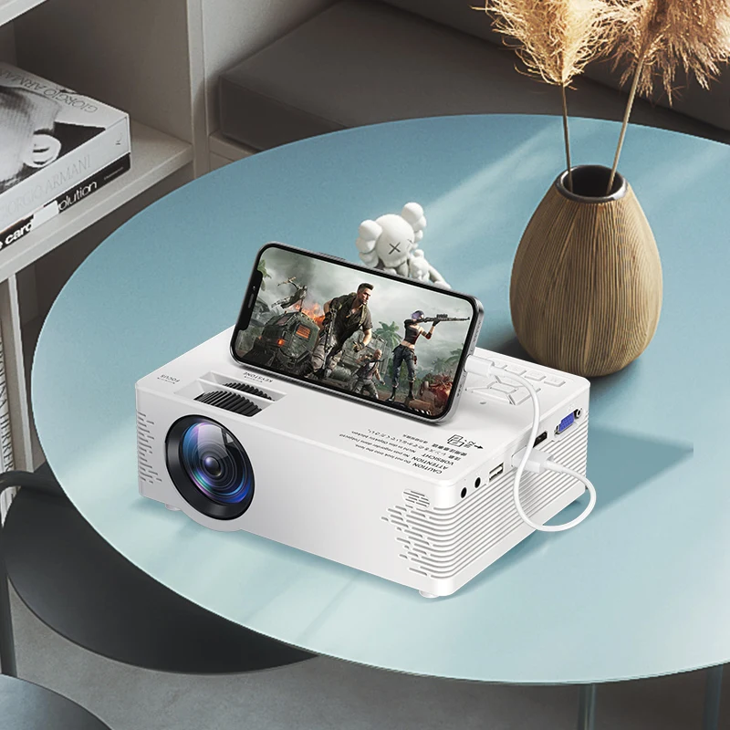 

Good selling 1280x720p support 1080p lcd led video mini projector for home theater projector, White