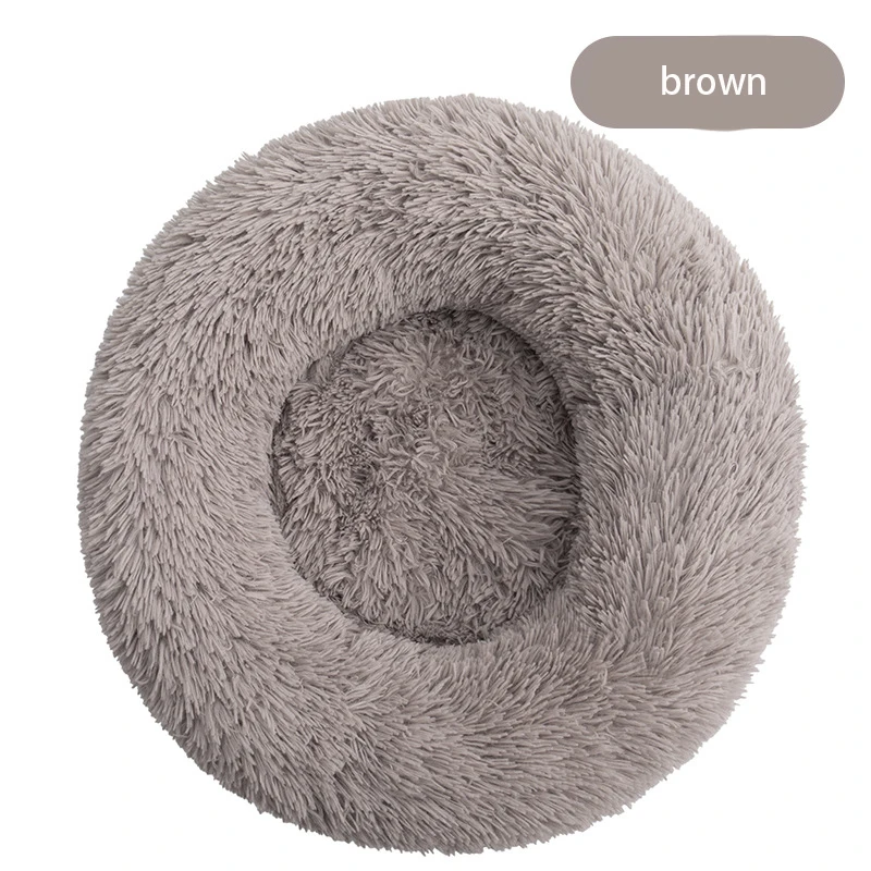 

FreeExport Comfy Cozy Calming Modern Long Plush Pet Far Fux Custom Luxury Bed Large Donut Cushion For Dog, Picture show