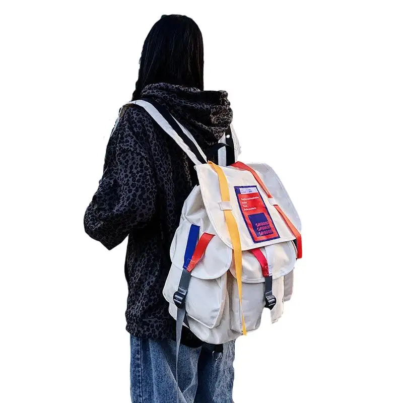 

Promotion trend student fitness training Backpack, Beige, black, red