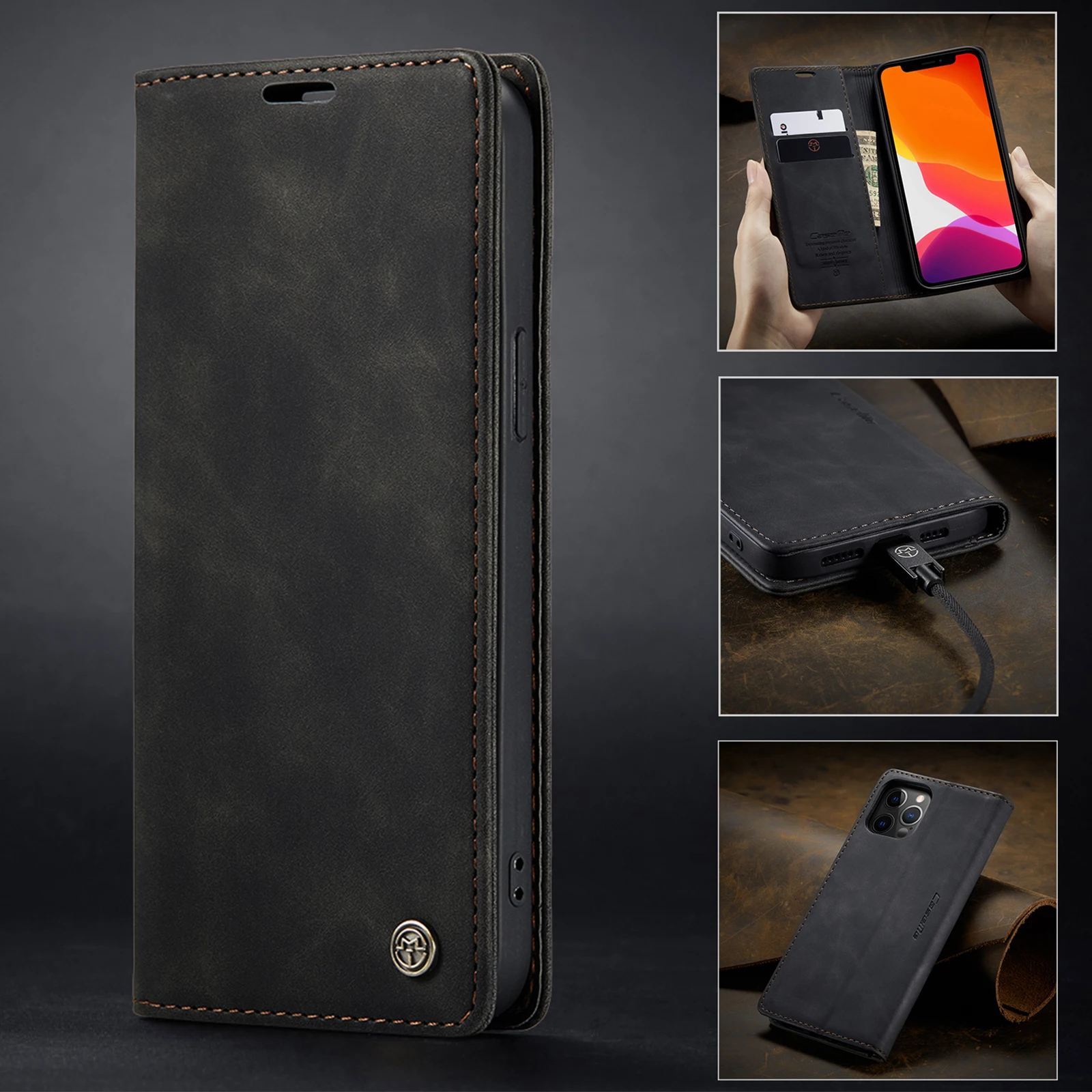 Flip Leather Wallet Case Shockproof For Apple iPhone XR 11 12 13 Pro Max Mini