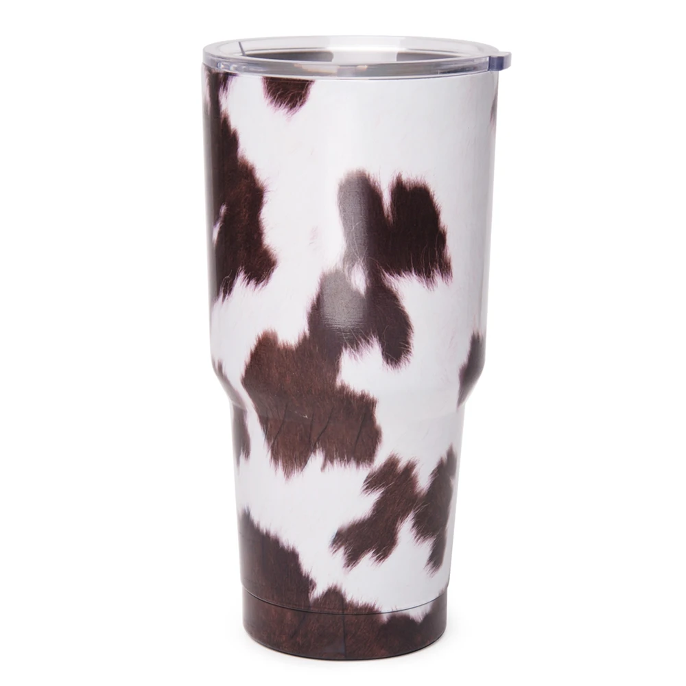 

DOMIL  Skinny Cow Printed Coffee Car Cups Stainless Steel Vacuum Travel Car Tumbler with Lid