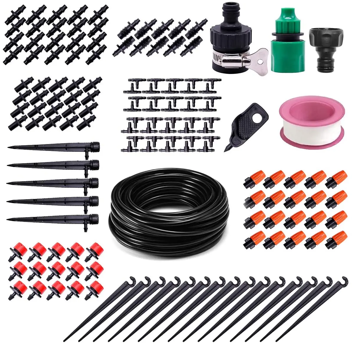 

automatic greenhouse garden spray tube sprinkler drip irrigation system DIY design, Black