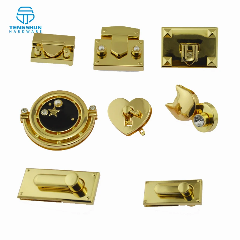 

new style metal twist lock for bags high quality zinc alloy decorative lock for handbags wholesale, Light gold,nickel,rose gold, anti brass, anti brush and so on.