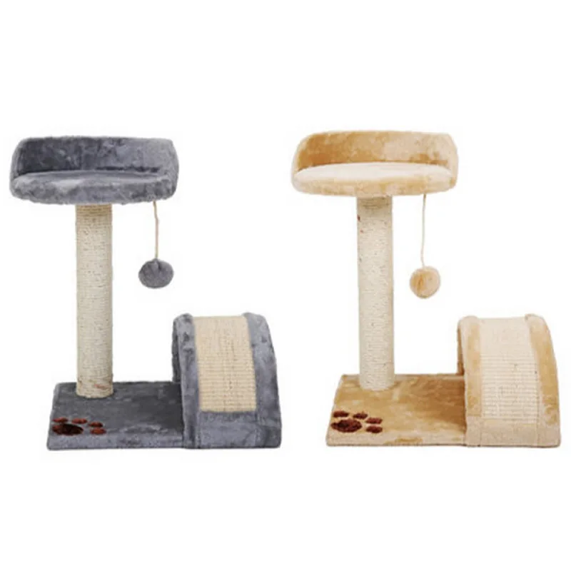 

Small Cute Modern Sisal Cat Scratcher Tree Toy Cat Scratch Climbing Tower Tree Post With Hanging Mouse, As shown