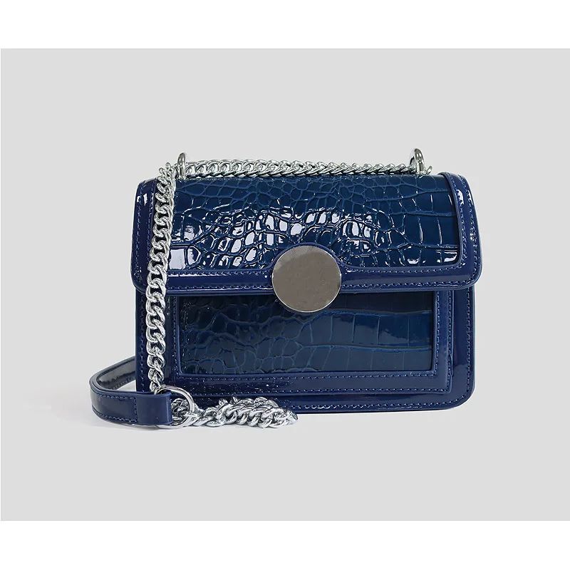 

New Fashion Small Bag Texture Chain One Shoulder Armpit Bag Stone Pattern Square