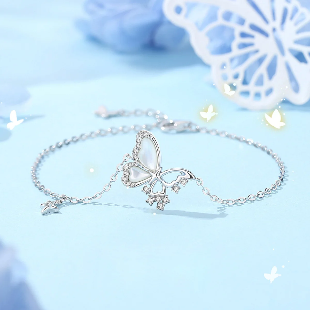 Vana Fine S925 Hand Crafted Jewelry Sterling Silver  925 Butterfly Necklace Bracelet Earrings Ring Women Luxury Jewelry Sets