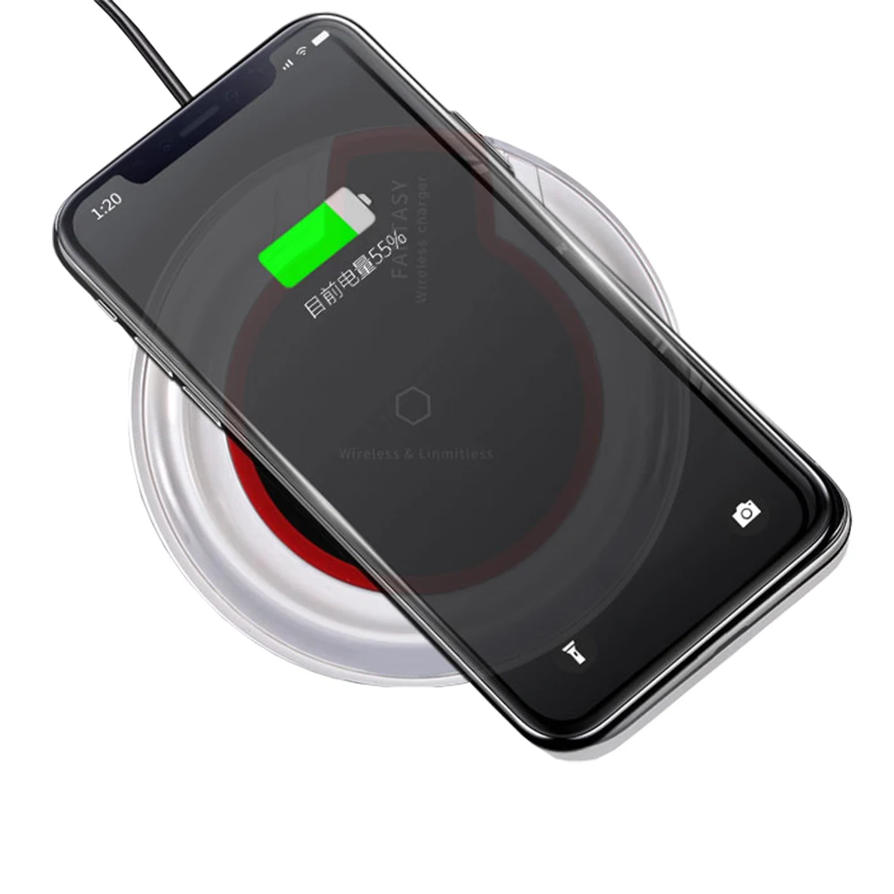 
Universal Fantasy Qi Wireless Charger With LED Light for iPhone Samsung Mobile Phone K9 Crystal Wireless Charger 