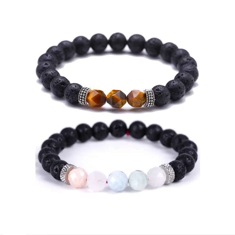 

Popular Mens Lava Rock Beads Bracelet,Healing Crystal Quartz Gemstones Bracelets,Mens Bracelet Gifts Husbands Boyfriends Gifts