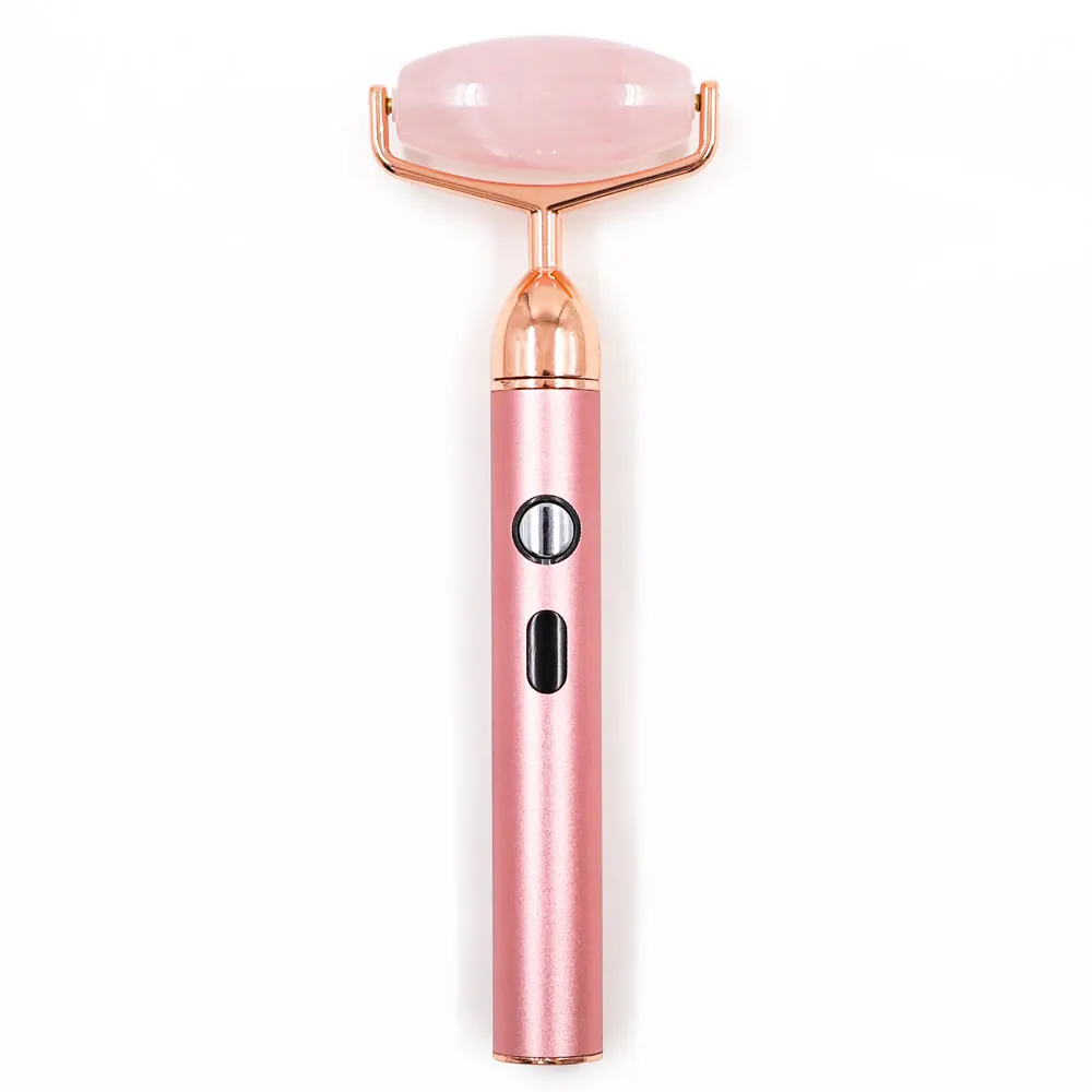 

100% Natural Stone Jade Face Roller And Gua Sha Set for Beautify Skin, Pink