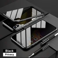 

Magnetic Tempered Glass Privacy Metal Phone Case For Xiaomi Redmi Note7 Note7Pro Note 7 360 Magnet Antispyware Protective Case