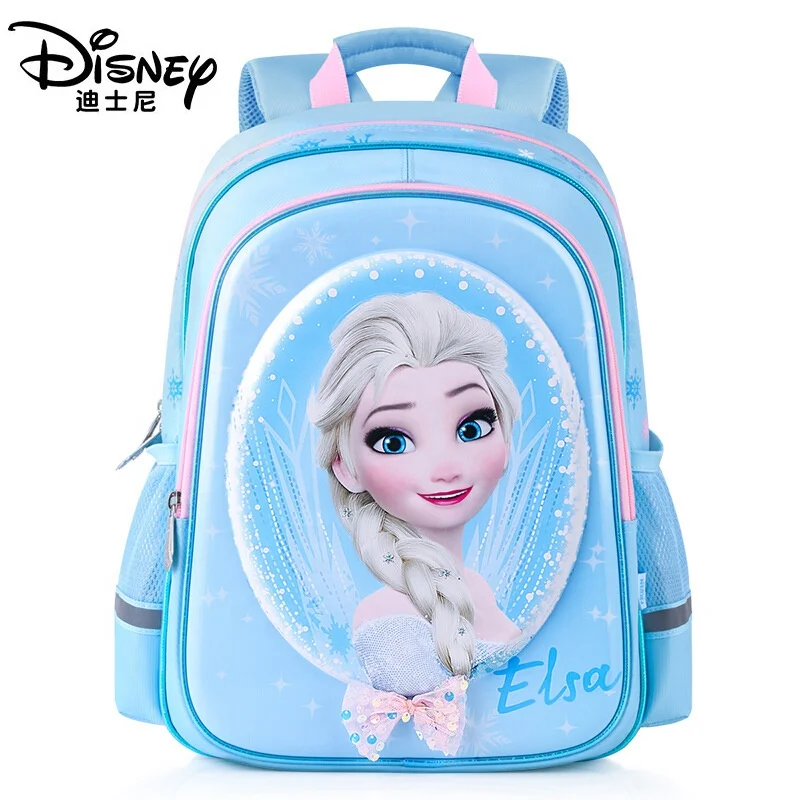 

Disney Genuine Elsa School Bag 3D Waterproof Backpack Girls, Blue/red