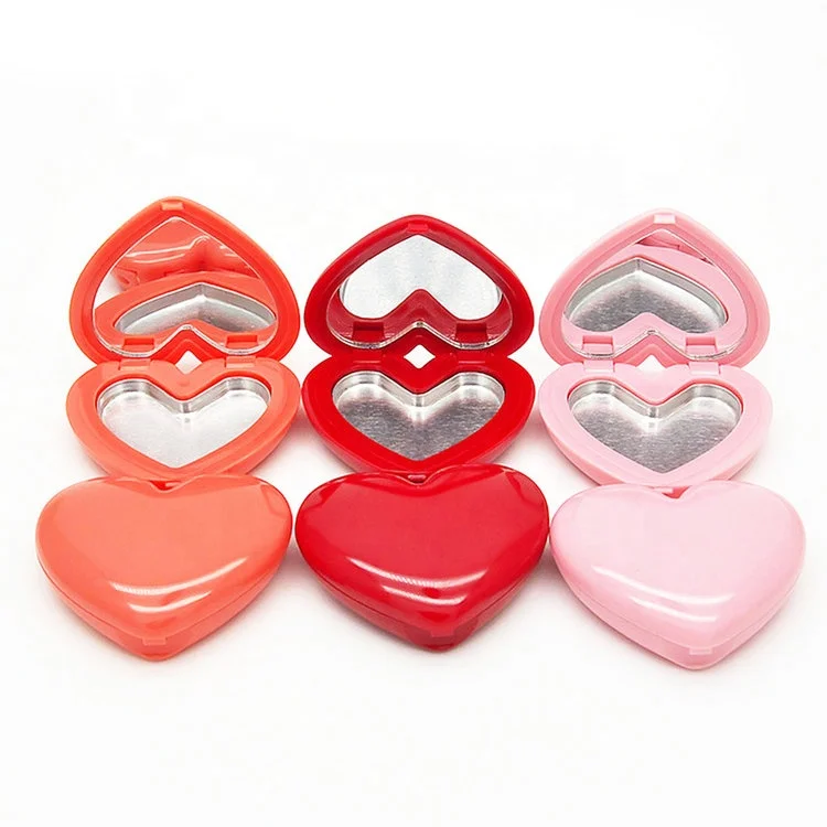 

Multi-color heart-shaped single layer lipstick sample Palette with mirror DIY lipstick empty packaging box eyeshadow Palette, Pink, red, grapefruit