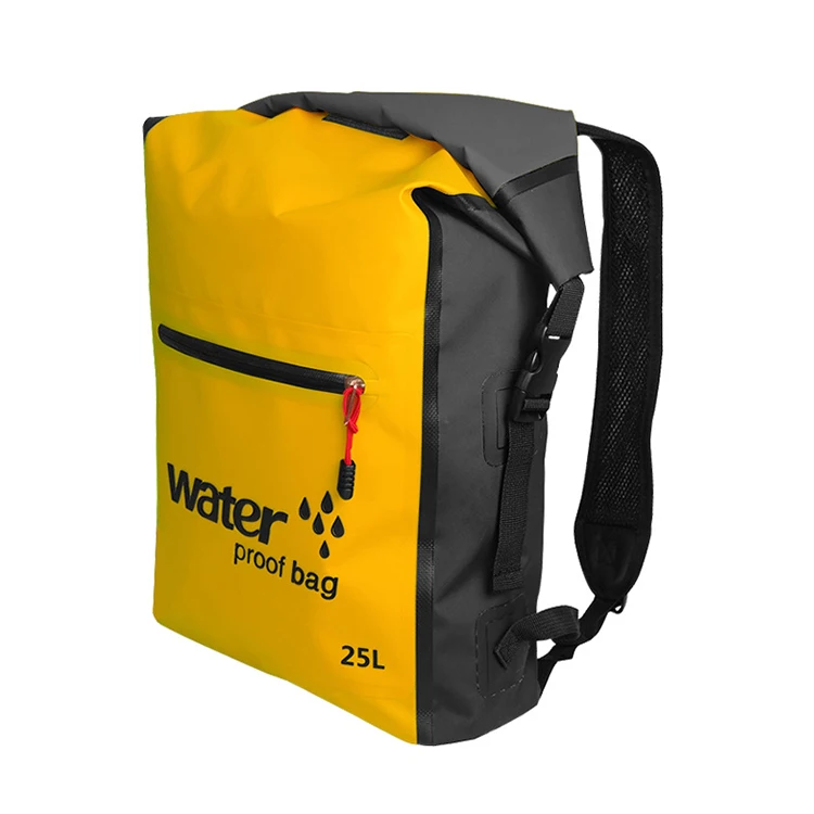

25L Travel Outdoor Ocean Pack Camping Rafting Swimming Dry Bag Storage Sack Waterproof Backpack, Red/blue/orange/yellow
