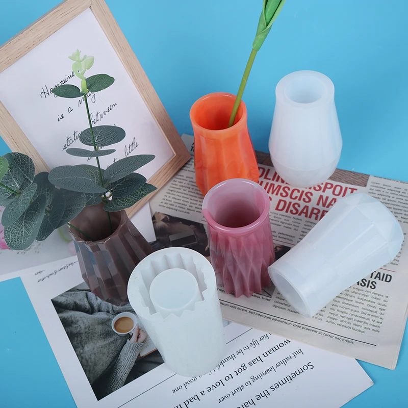 

Excelsior 3 Vase silicone mold mirror resin pendant silicone set with epoxy cake tools, White