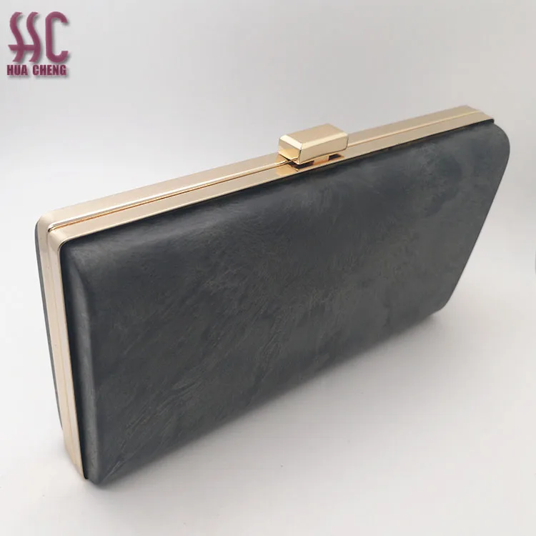 

High quality 22*12cm lightgold rectangle lock metal clutch purse box frame for party bag