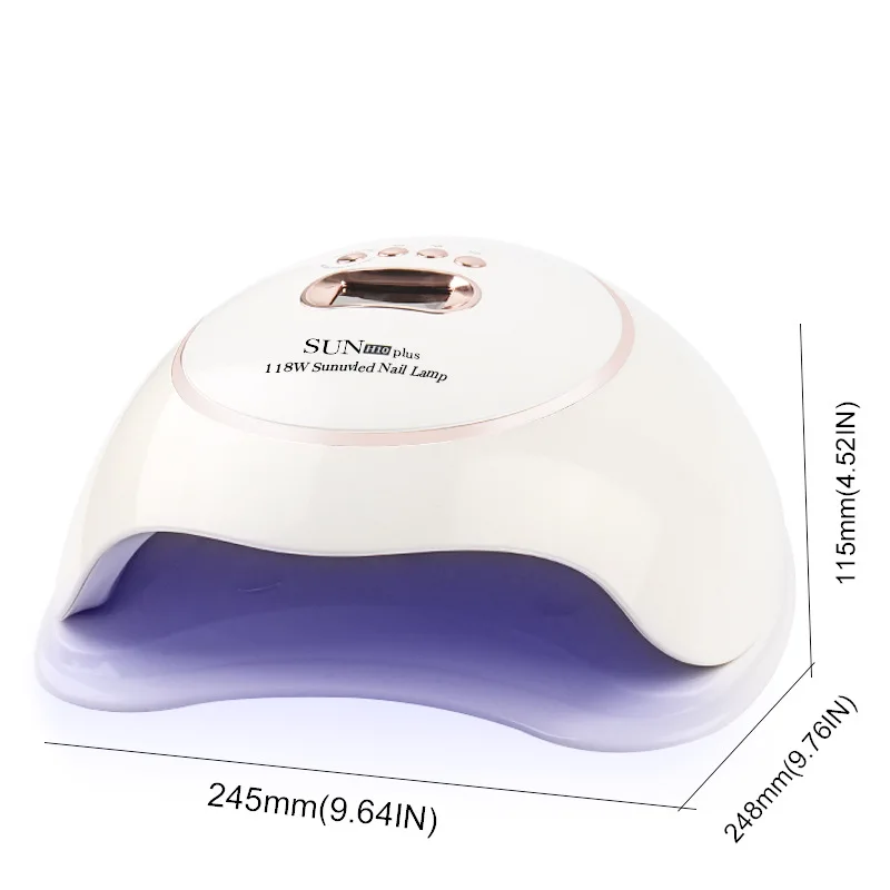 

Exclusive New product Launch! Sun H10 Plus 118W Sun UV LED Nail Lamp with pantalla 10s, 30s, 60s, 120s, White