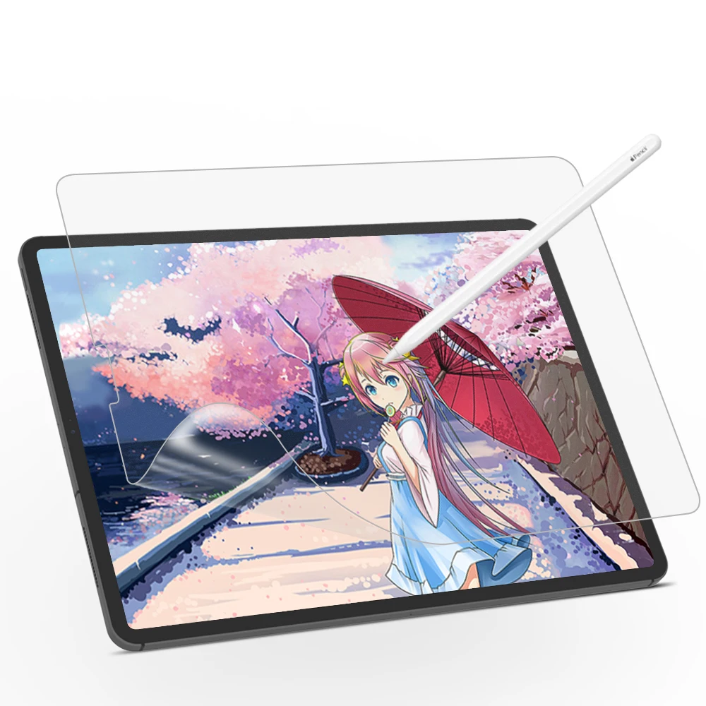 

Wholesale anti-glare PET clear kent paper feeling texture screen protector For iPad