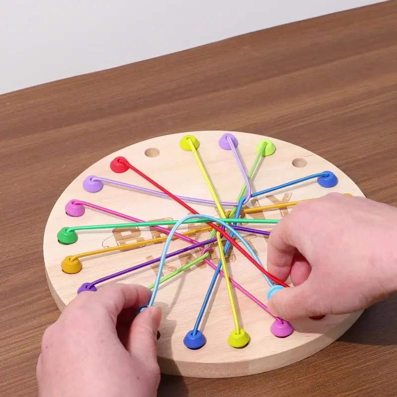 2026 New Arrival Knots Rope Untangling Puzzle Wooden Logic Board Game Fun Educational Table Toys for Kids