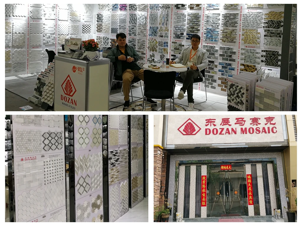 Azulejo de mosaico de cerámica y piedra blanco de gran venta para baño y cocina Foshan China