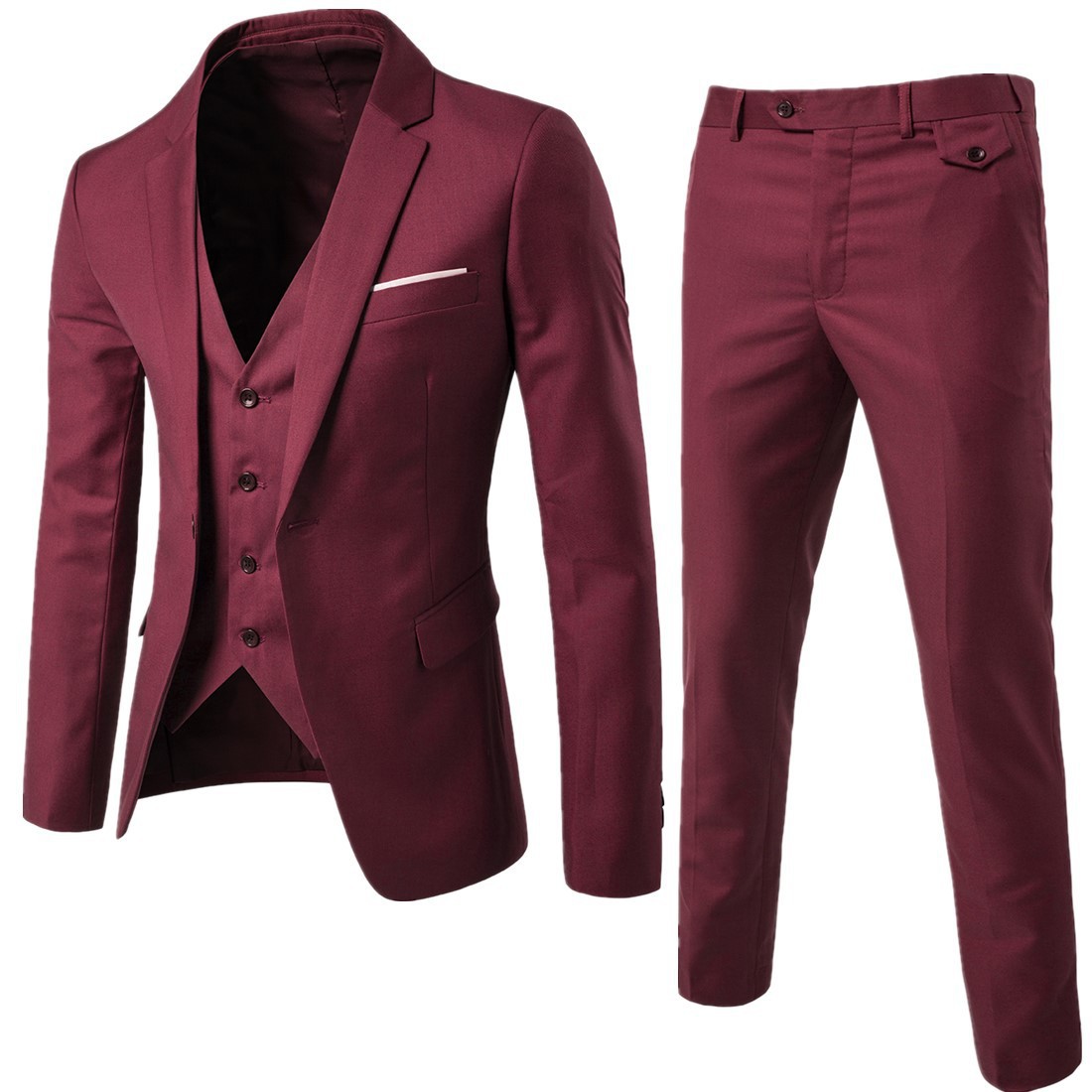 

S0075A 2021 High quality new fashion 3 Pieces Wedding Business Men Groom Tuxedos Prom Man formal wear men's suits, Customized color