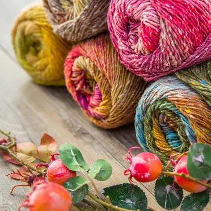 
Deepeel AP419 DIY Hand Knitted Material Cotton Knitting Yarn Braided Hat Thread Space Dye Yarn For Scarf 